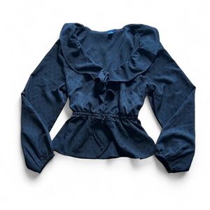 Old Navy Black Ruffled Blouse